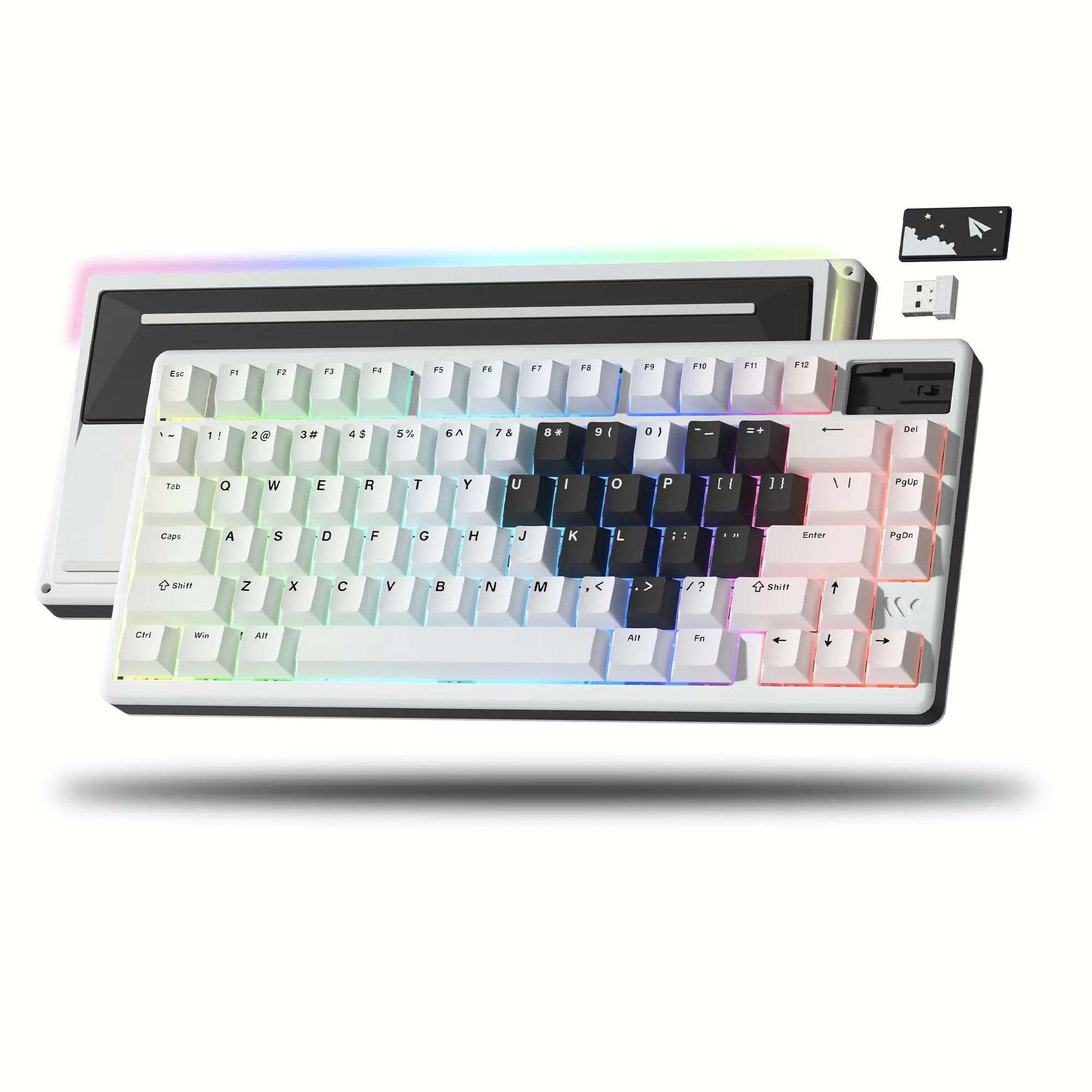 Womier SK71Pro Wireless Mechanical Keyboard QMK/VIA Programmable Tri-Mode Bluetooth/2.4G/USB-C Hot-Swappable RGB Gaming Keyboard