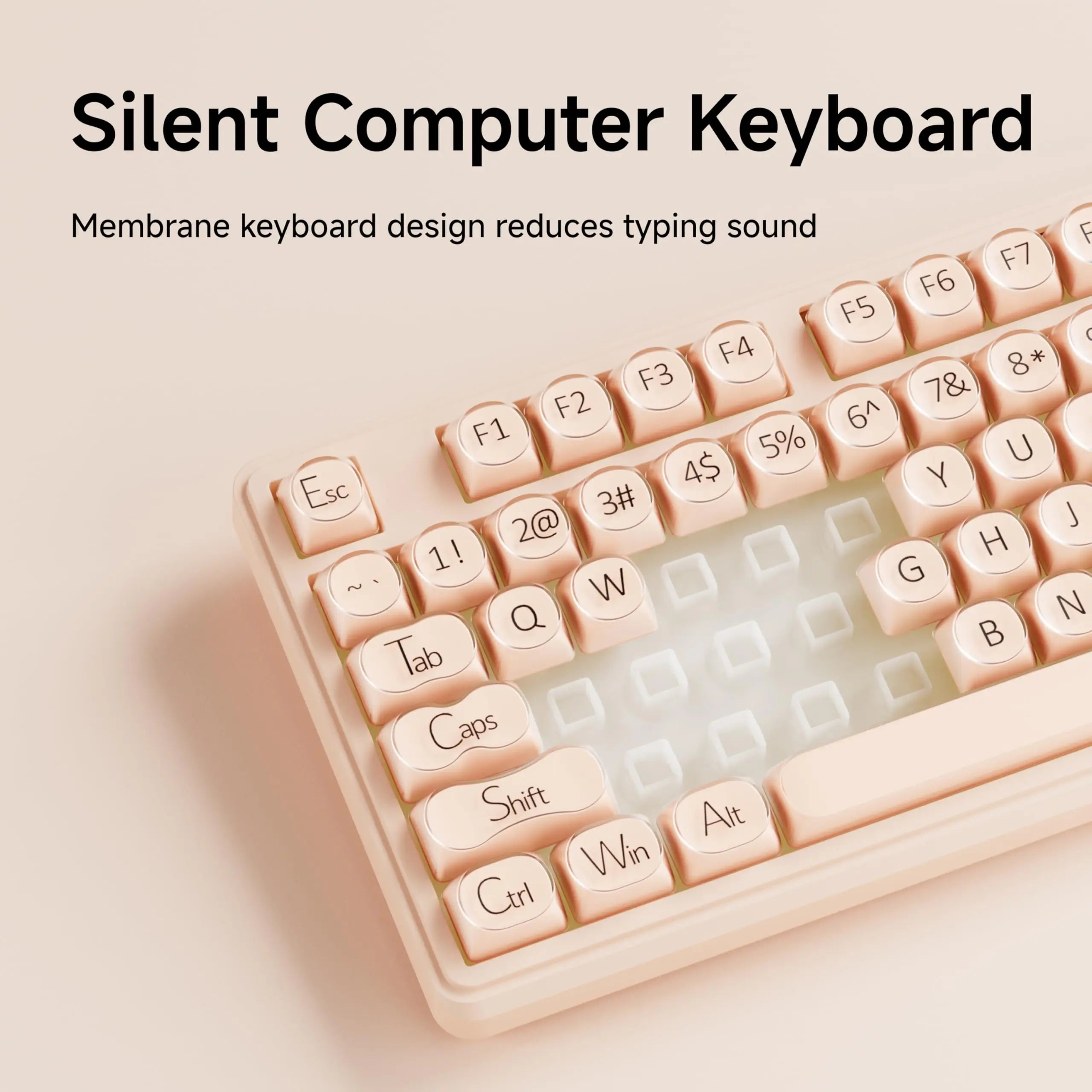 EWEADN V102 Wired Keyboard 98 Keys Creamy Gaming Keyboard RGB Silent Wired Cute Mechanical Computer Keyboard for Laptop PC Gamer